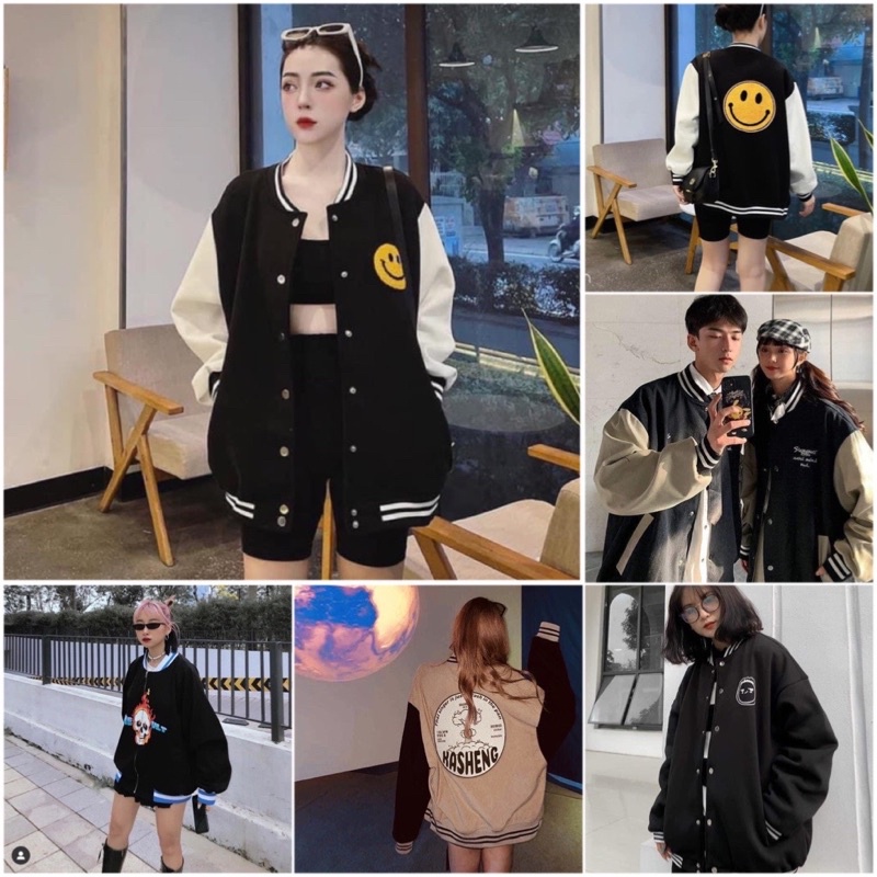 Áo Khoác Bomber Thời Trang Thu Đông Nam Nữ Hàng 1 Lớp Form Rộng Freesize Giá Rẻ Nhất ❤