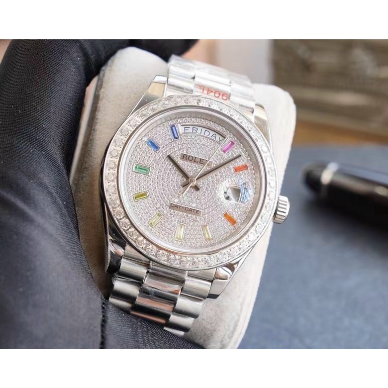 Đồng hồ cho Nam Rolex  máy nhật, mặt đá trắng automatic, size 40mm