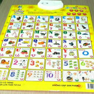 Bảng học chữ cái tiếng việt và số thông minh loại lớn