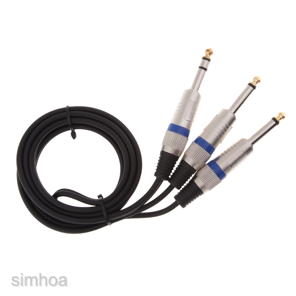 6.35mm 1/4&quot; TRS Stereo to Dual 1/4&quot; TS Mono Y Splitter Cable 1.5m