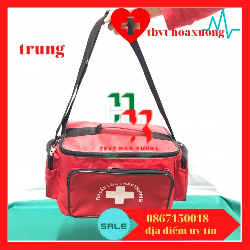 [ Hàng Cao Cấp] Túi Cứu Thương Màu Đỏ Cỡ Trung 30x20x20cm - Túi Y Tế