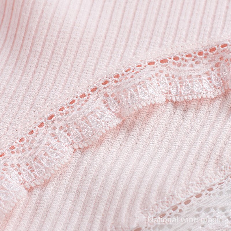 Quần lót cotton lưng cao viền ren thoáng khí cho nữ
 | BigBuy360 - bigbuy360.vn