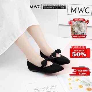 Giày búp bê nữ mũi nhọn quai nơ MWC NUBB- 2177