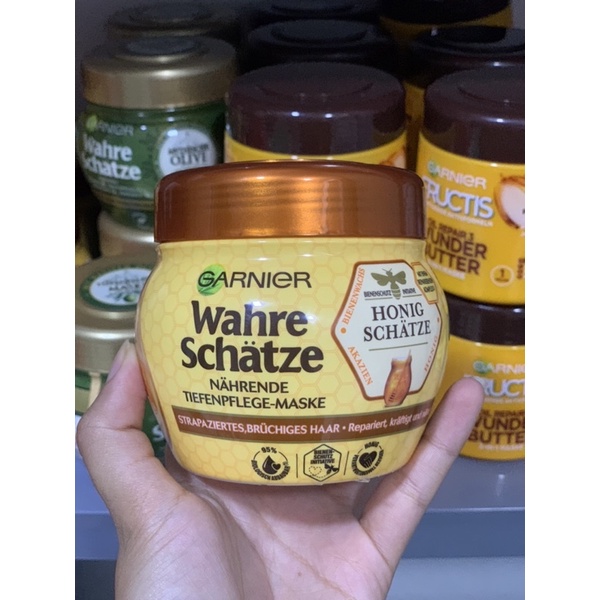 Kem Ủ Tóc Garnier Wahre Schatze Chiết Xuất Mật Ong Cho Tóc Hư Tổn & Gãy Rụng, 300 ml