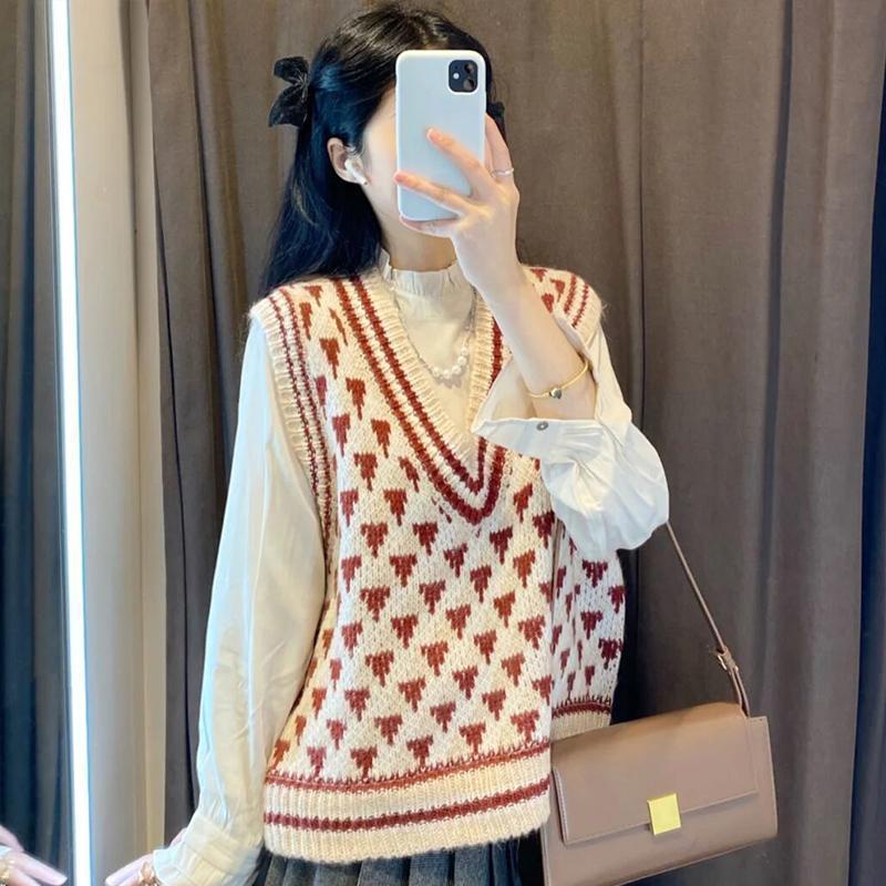 Áo Len Không Tay Cổ Chữ V Dáng Rộng Thời Trang Dễ Phối Đồ | BigBuy360 - bigbuy360.vn