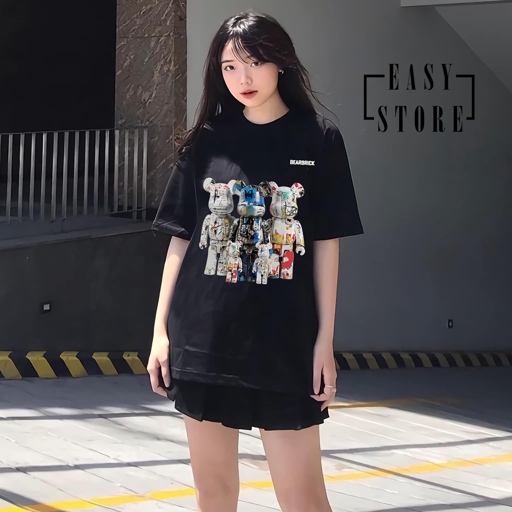 Áo Phông UNISEX Phong Cách In Gấu Phệ 3 Màu Nổi Bật, Cotton Hàn Mịn Thấm Hút Mồi Hôi Thoải Mái Hoạt Động