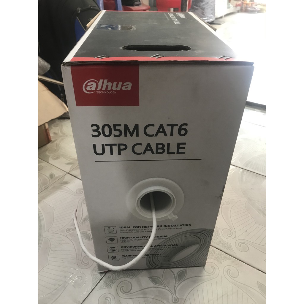 Dây Cáp mạng chính hãng 8 sợi dahua CAT6 UTP DAHUA PFM920I-6UN-N thùng 305m đủ