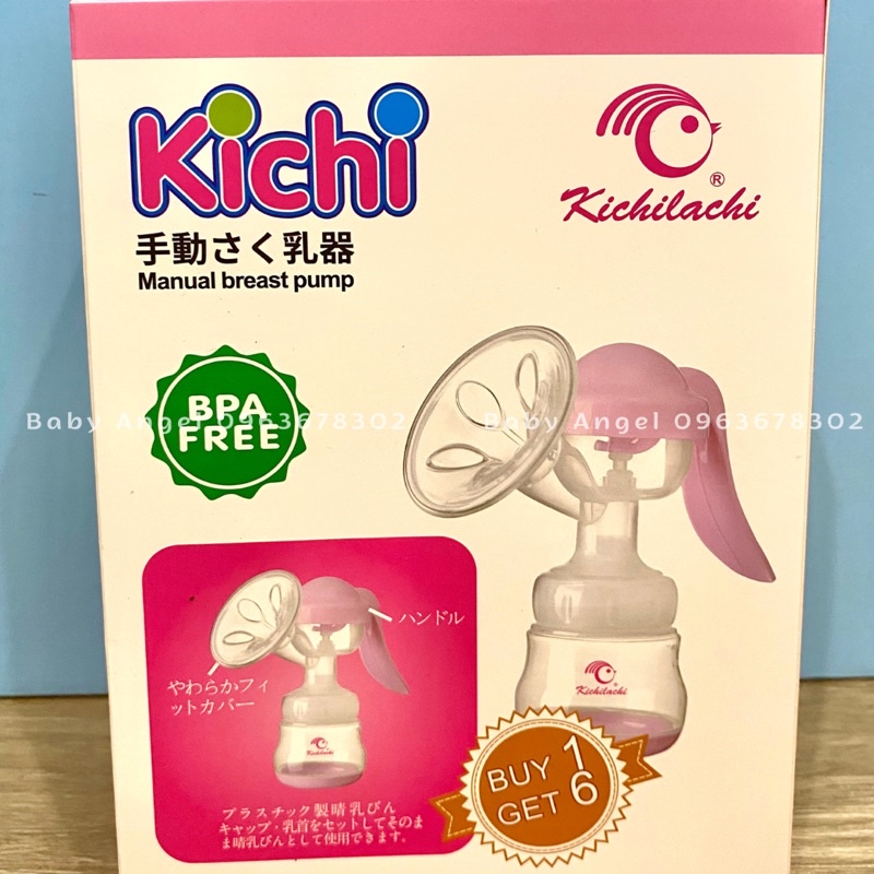 Máy vắt sữa cầm tay Kichi 3in1, tặng kèm 6 túi trữ sữa tiện dụng