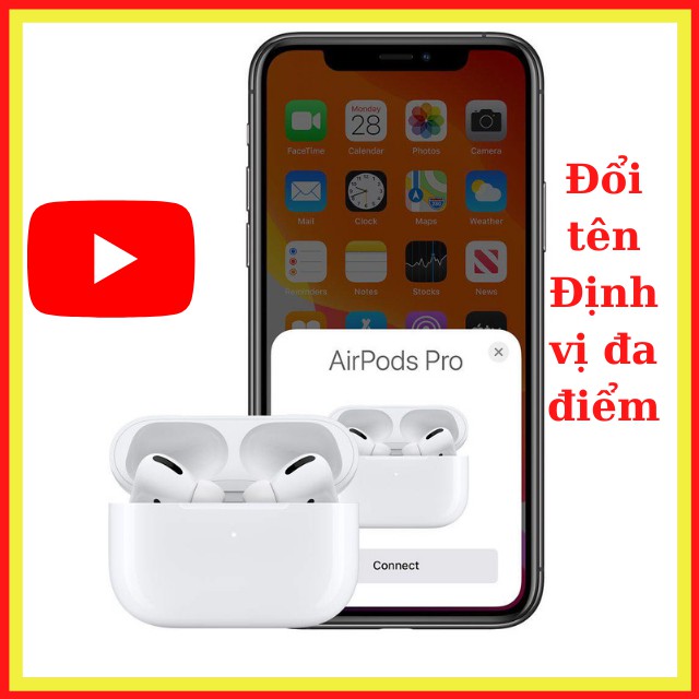 [ FREESHIP ] Tai Nghe Bluetooth Airpods Pro Tai Nghe Không Dây P91 Iphone Android Đổi Tên Định Vị Đa Điểm Âm Pass Lớn