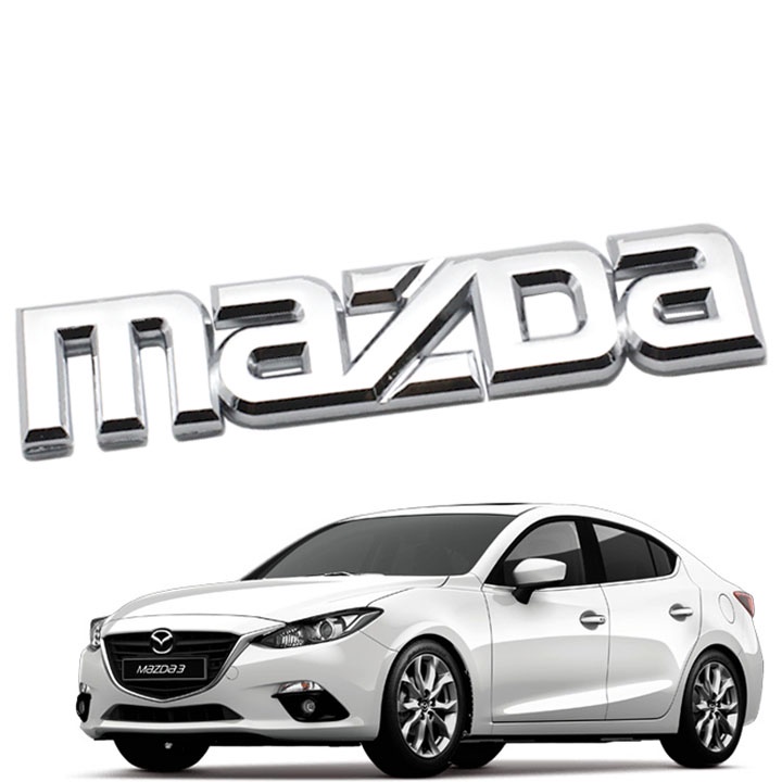 Tem logo chữ nổi MAZDA dán đuôi xe 14.2*2.5CM   Tem chữ nổi chữ MAZDA làm từ chất liệu nhựa ABS mạ nước bạc bóng đẹp mắ