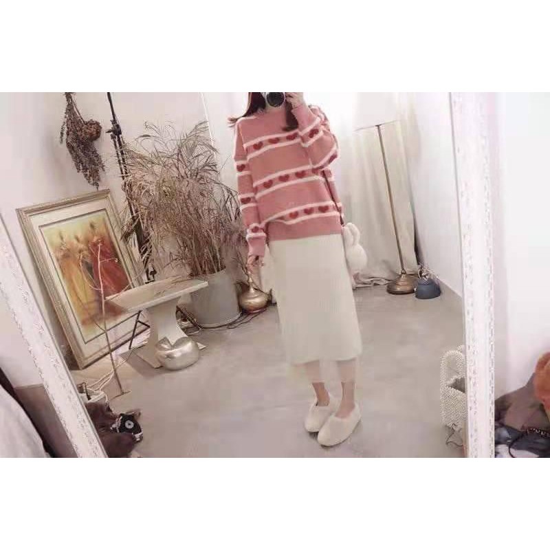 Chân váy len 2 lớp, chân váy xếp ly