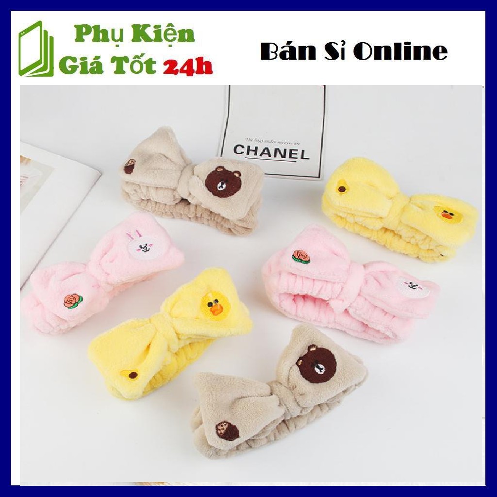 Băng Đô 3D Nơ Thỏ Hồng - Gấu Nâu - Vịt Vàng Dày Mềm Mịn Cao Cấp