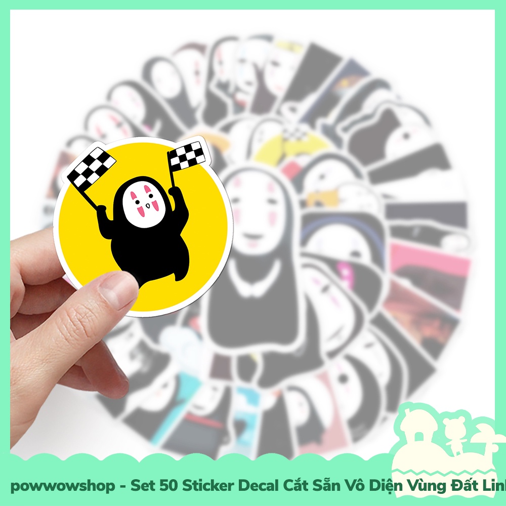 [Sẵn VN - Hỏa Tốc] Set 50 Sticker Mini Decal Dán Trang Trí Vật Dụng Mẫu Anime Manga Vô Diện Vùng Đất LH Chibi