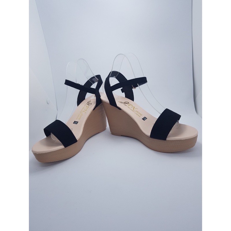 Giày cao gót đế xuồng 9p quai bản ngang nhung