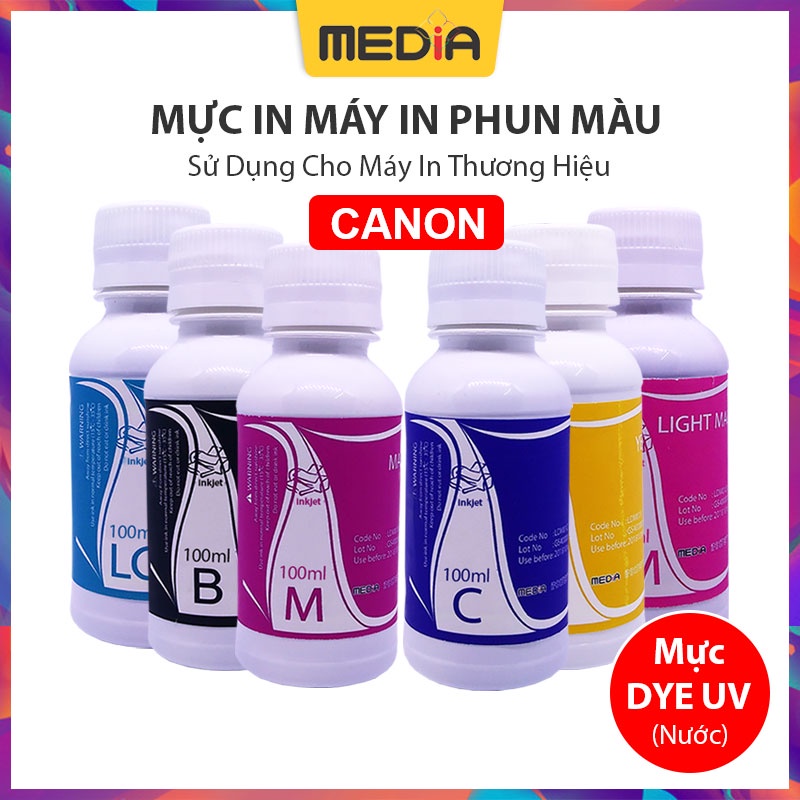 Mực In Phun Màu Media DYE UV Cho Máy In Canon 100ml
