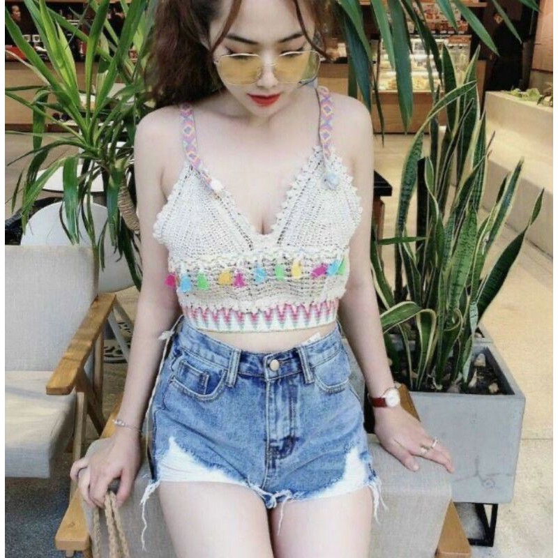 ÁO BRA REN TUA RUA THỔ CẨM ÁO ĐI BIỂN 2S