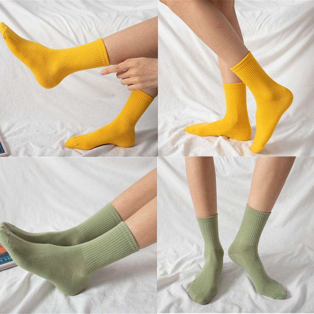 Vớ Cotton Màu Sắc Đơn Giản Thoải Mái Dành Cho Nữ
