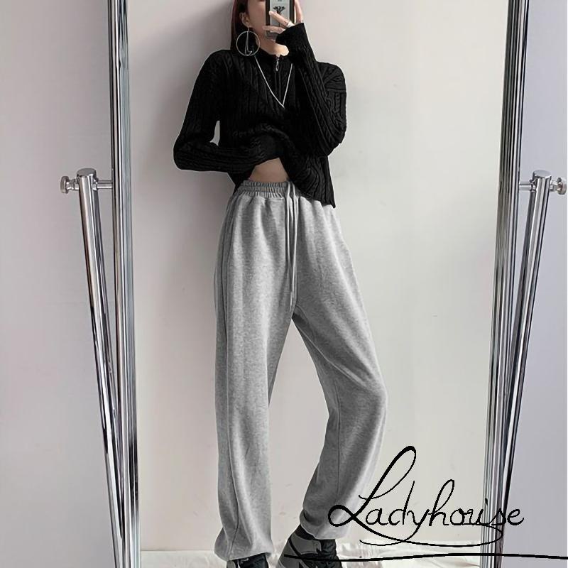 Áo Sweater Dệt Kim Tay Dài Cổ Cao Phối Khóa Kéo Màu Trơn Thời Trang Cho Nữ