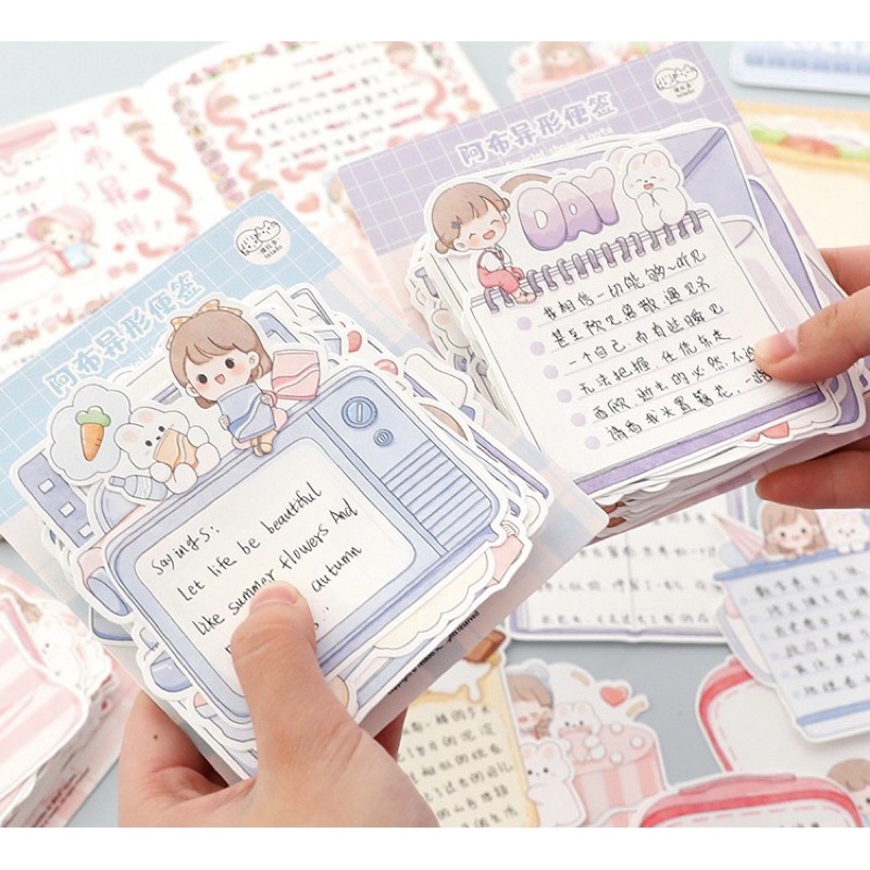 Note ghi chú hoạt hình cô bé dễ thương tách lẻ mẫu