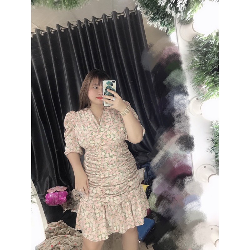 Váy cổ đắp chéo [BIGSIZE 60-85kg]