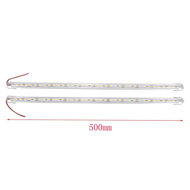 Set 2 đèn LED 12V 50cm chống nước màu trắng bằng hợp kim nhôm