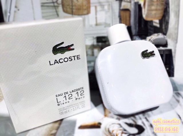 Nước hoa nam lacoste trắng l.12.12 white blance 100ml