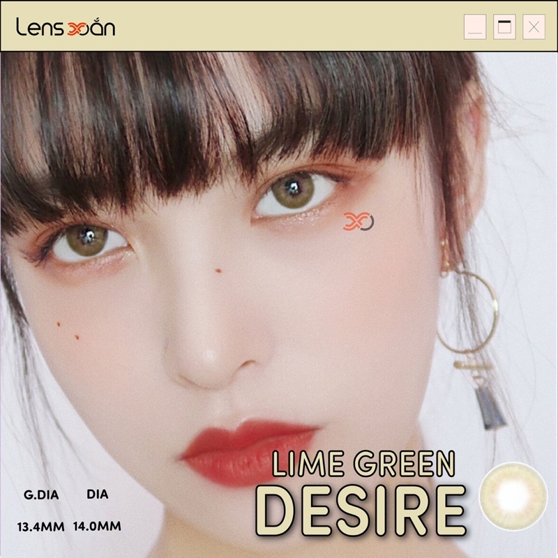 KÍNH ÁP TRÒNG DESIRE LIME GREEN CỦA IDOL LENS : LENS NÂU VÀNG CHANH | LENS XOẮN