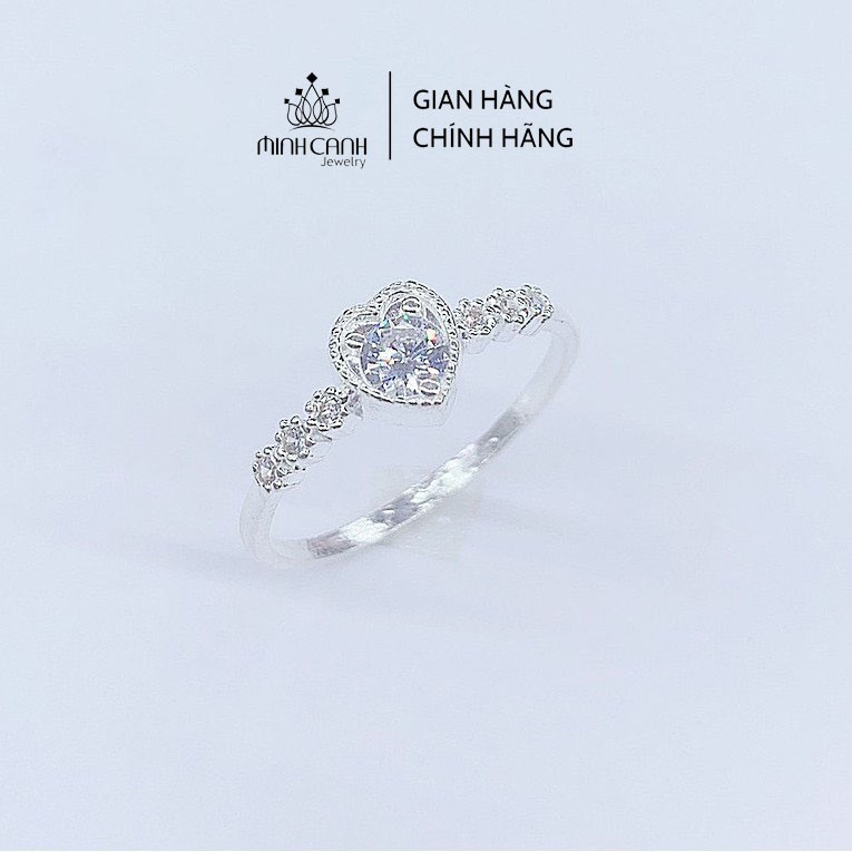 Nhẫn Bạc Nữ Hình Trái Tim Đính Đá - Minh Canh Jewelry