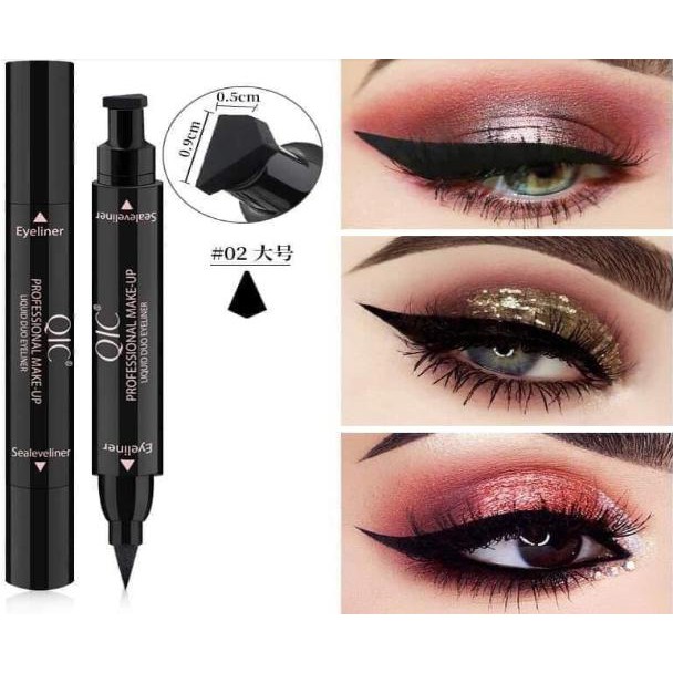 Bút kẻ mắt nước QIC mau khô lâu trôi có đầu con dấu dễ sử dụng thời trang cho phái đẹp