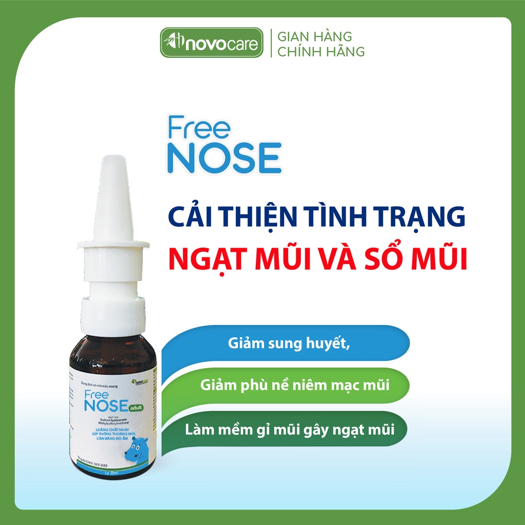Nước Muối Ưu Trương Freenose Giúp Làm Sạch, Hỗ Trợ Kháng Khuẩn Giúp Giảm Ngạt Mũi Kéo Dài Cho Trẻ Từ 6 Tháng Tuổi H20ml