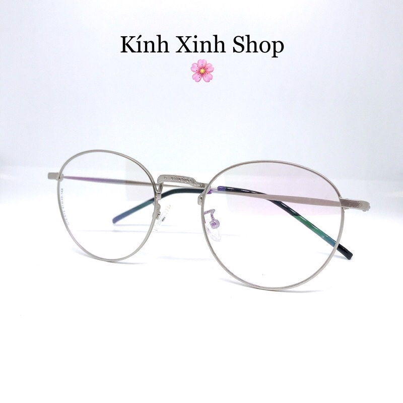 Gọng kính cận/ Kính giả cận Mắt tròn kim loại form to thời trang