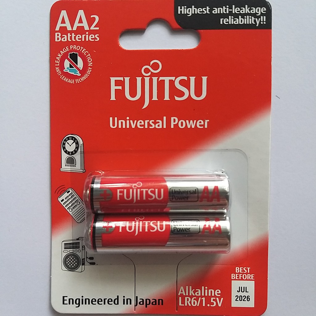 Pin AA Fujitsu alkaline vỉ 2 viên loại tốt
