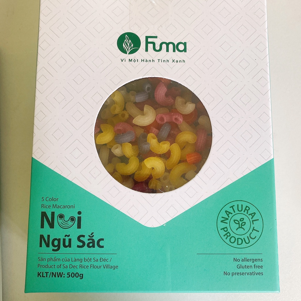 Nui Gạo Lứt, Khoai Lang, Ngũ Sắc, Gạo Trắng Fuma Hộp 500g