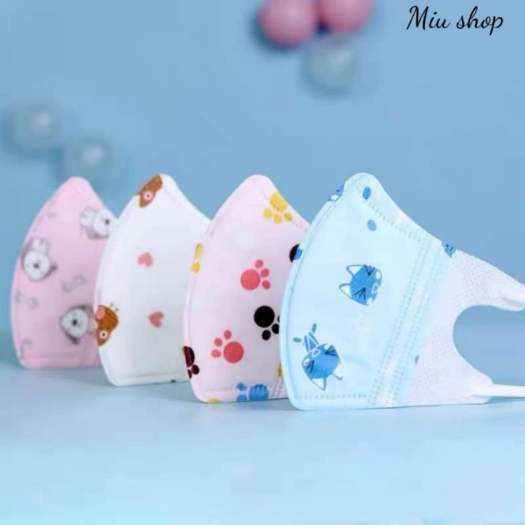 Set 5 khẩu trang 3D hoạt họa cho bé 1-5 tuổi