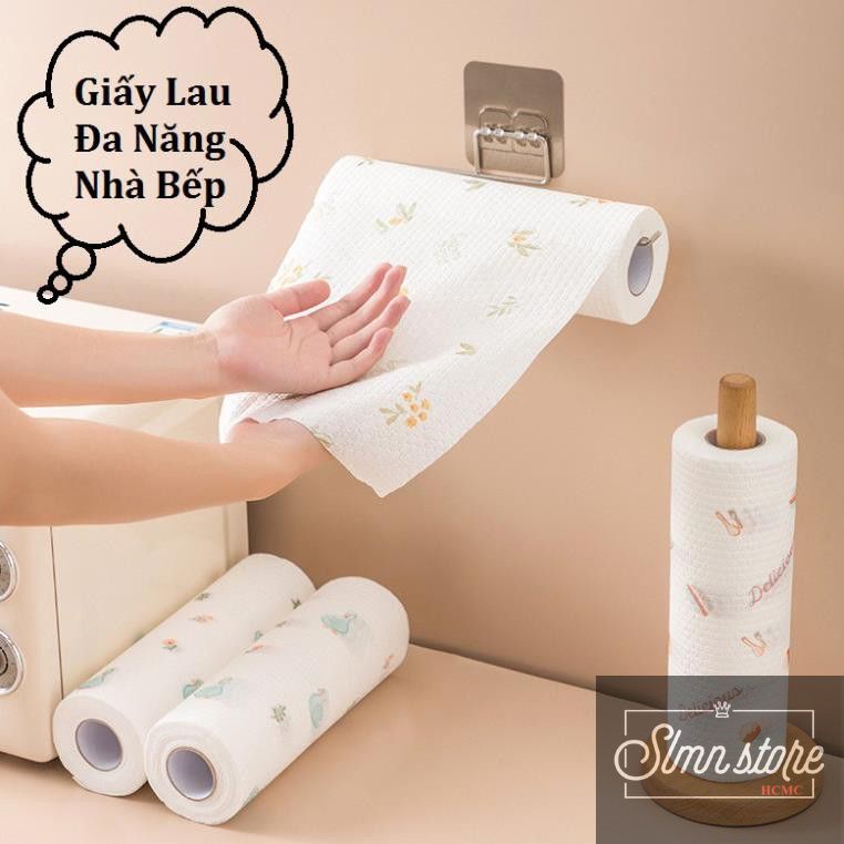 Cuộn giấy lau nhà bếp 20 – 25 cm đa năng, khăn lau bếp, lau tay in họa tiết ngộ nghĩnh, tái sử dụng. SD1-GiayCuon