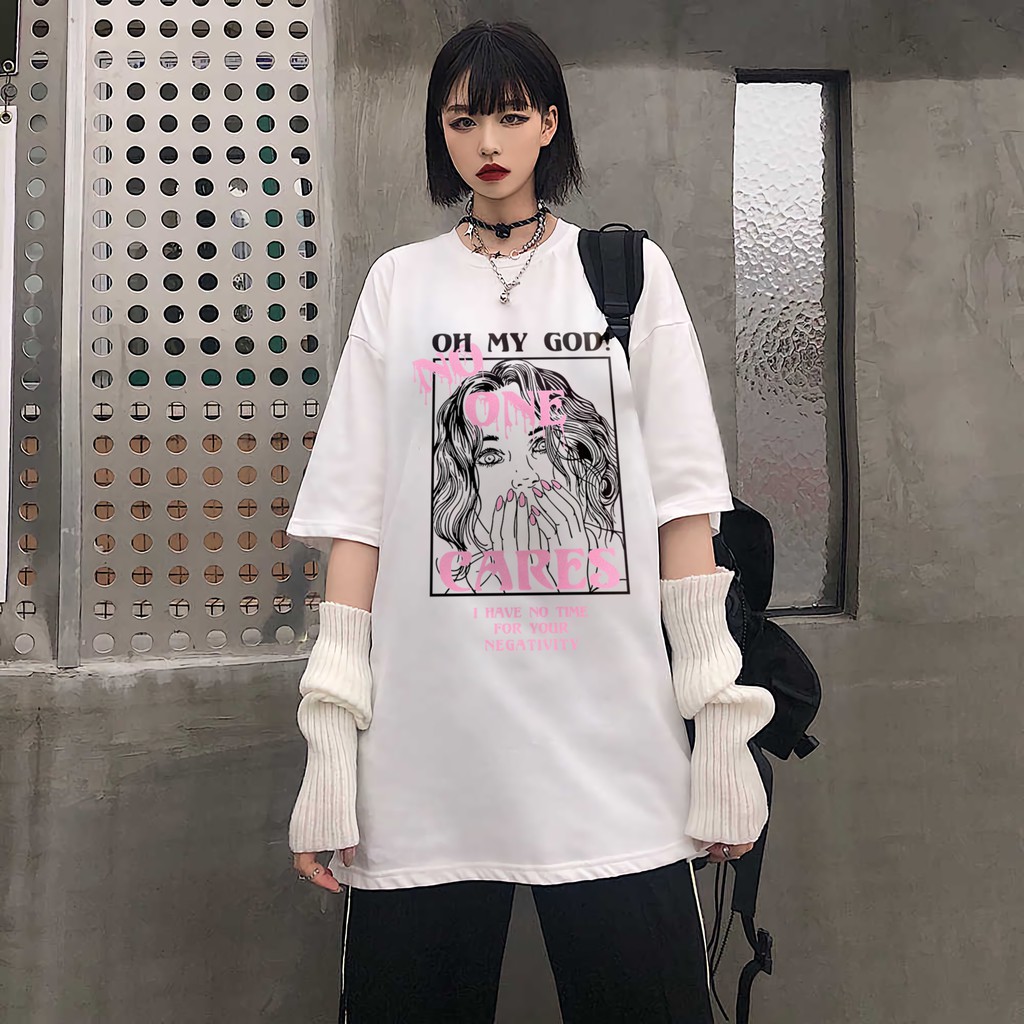 Áo Thun Tay Lỡ HELES Form Rộng Unisex Ulzzang, Áo Phông Nam Nữ OH MY GOD - H48