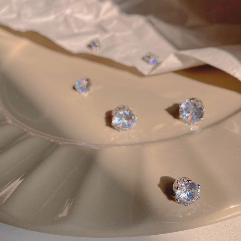 Khuyên Vành Tai Nam Châm Đính Đá Sang Trọng Phong Cách Harajuku