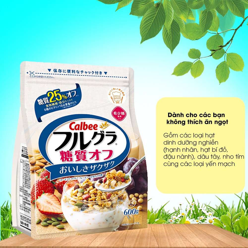 Ngũ cốc Calbee Giảm Cân Ăn Kiêng SAKUKO [T10/2023] ngũ cốc trái cây dinh dưỡng đủ vị hoa quả sấy ăn sáng nội địa Nhật