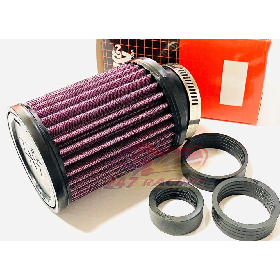 Pô E lọc Gió Trụ 1280 KN gắn xe máy Exciter,Winner,Sonic,Wave,Dream...tặng kèm 3 co Cao Su