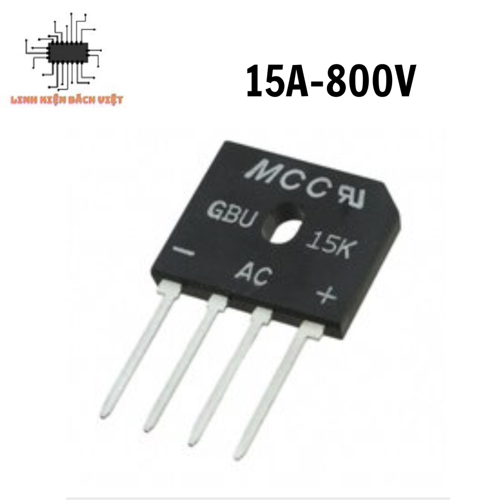 Cầu Diode chỉnh lưu GBU15K U15K80R 15A-800V.