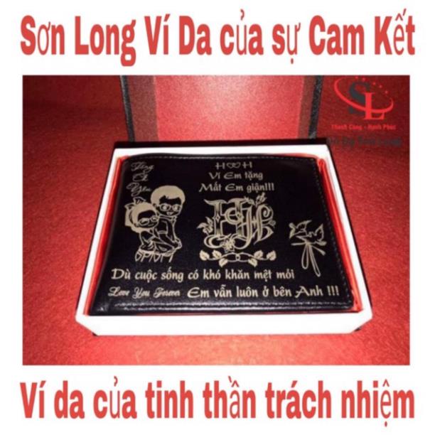 Ví Nam Màu Đen Da Bò Cao Cấp Khắc Tên Theo Yêu Cầu Thiết Kế Nam Tính, Màu Sắc Sang Trọng !