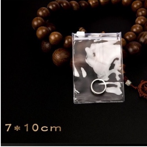 Túi đựng trang sức khoá, túi zip trong suốt mini Clovershop