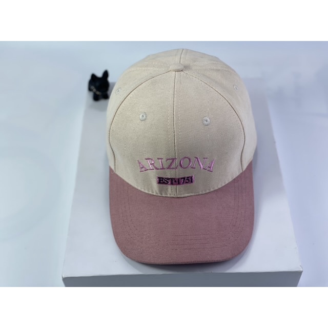 Nón lưỡi trai ❤️ Mũ kết nhung phối màu thêu chữ ARIZONA thời trang hàn quốc (hình thật)