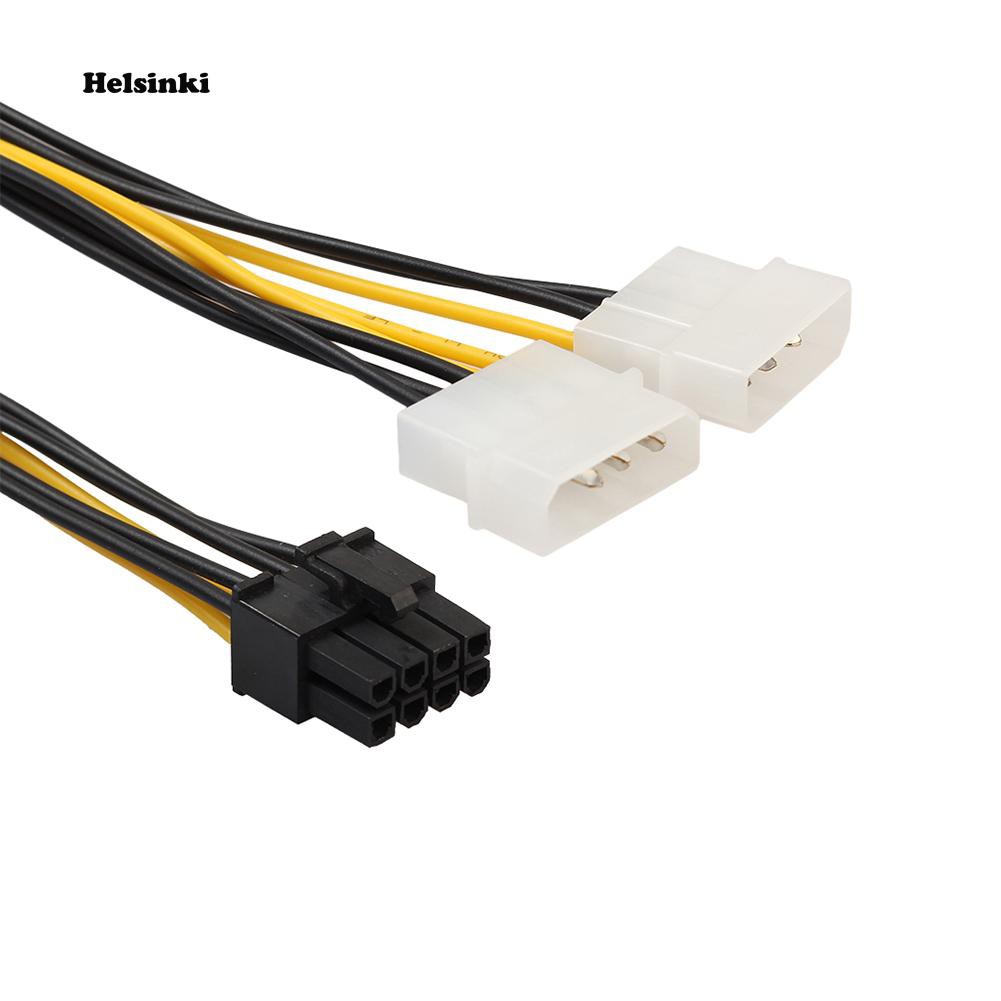 Dây Cáp Nguồn 18cm (6 + 2) Pcie Sang Molex Cho Card Đồ Họa