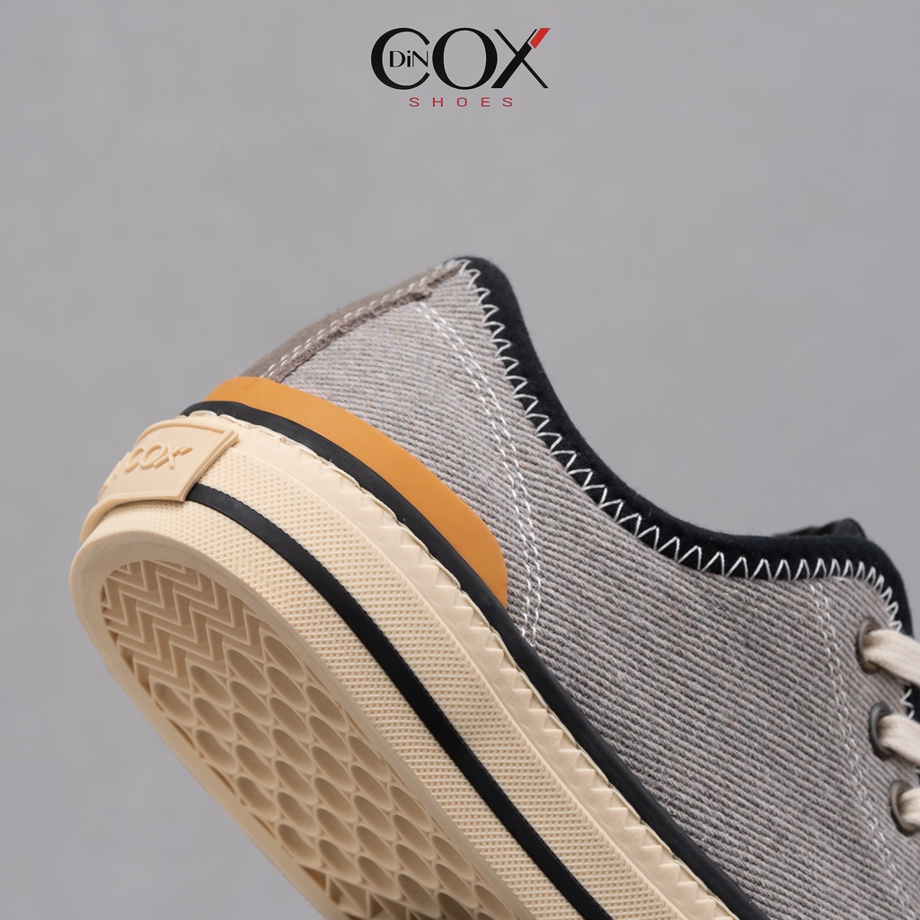 Giày Sneaker Vải Nam DINCOX D21 Ấn Tượng Grey Wash Canvas Jean