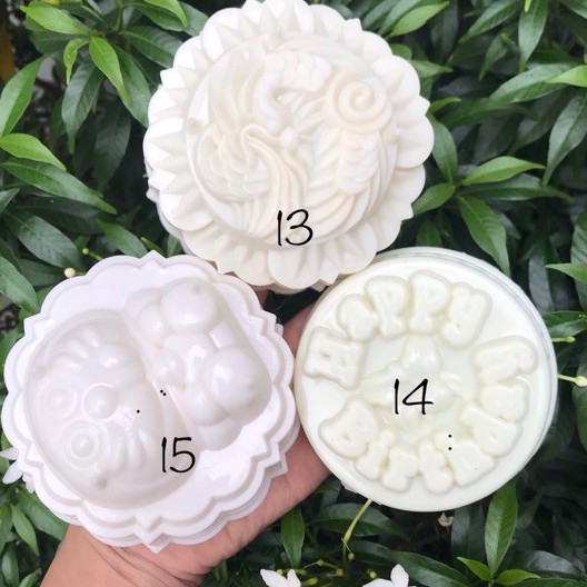 Khuôn rau câu trung thu TRẮNG 9cm hàng sẵn làm thạch  - Moon cake jelly mold mould tray