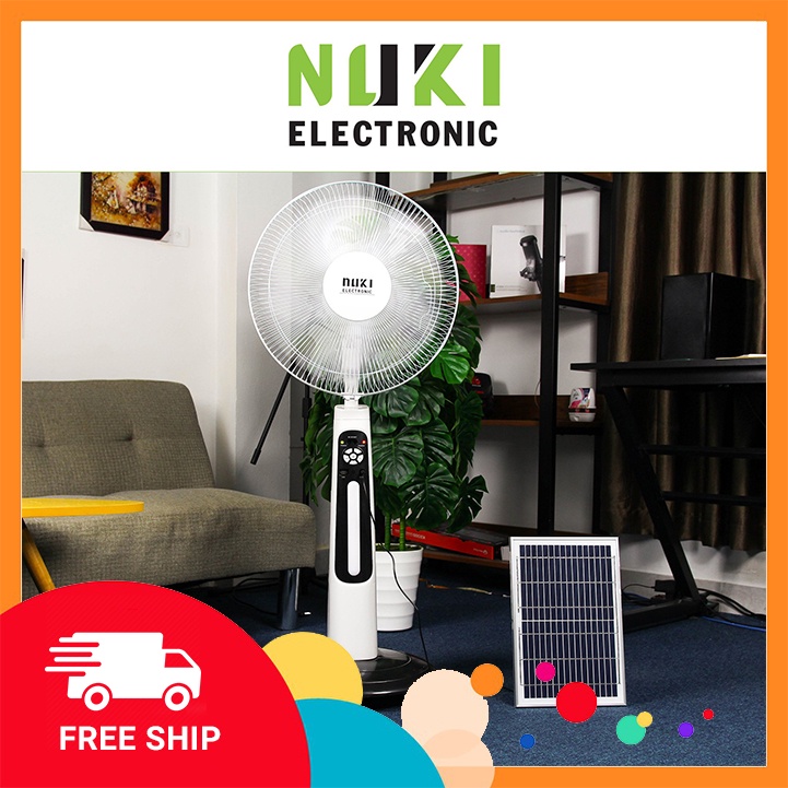 Quạt đứng năng lượng mặt trời sạc tích điện Nuki 300B