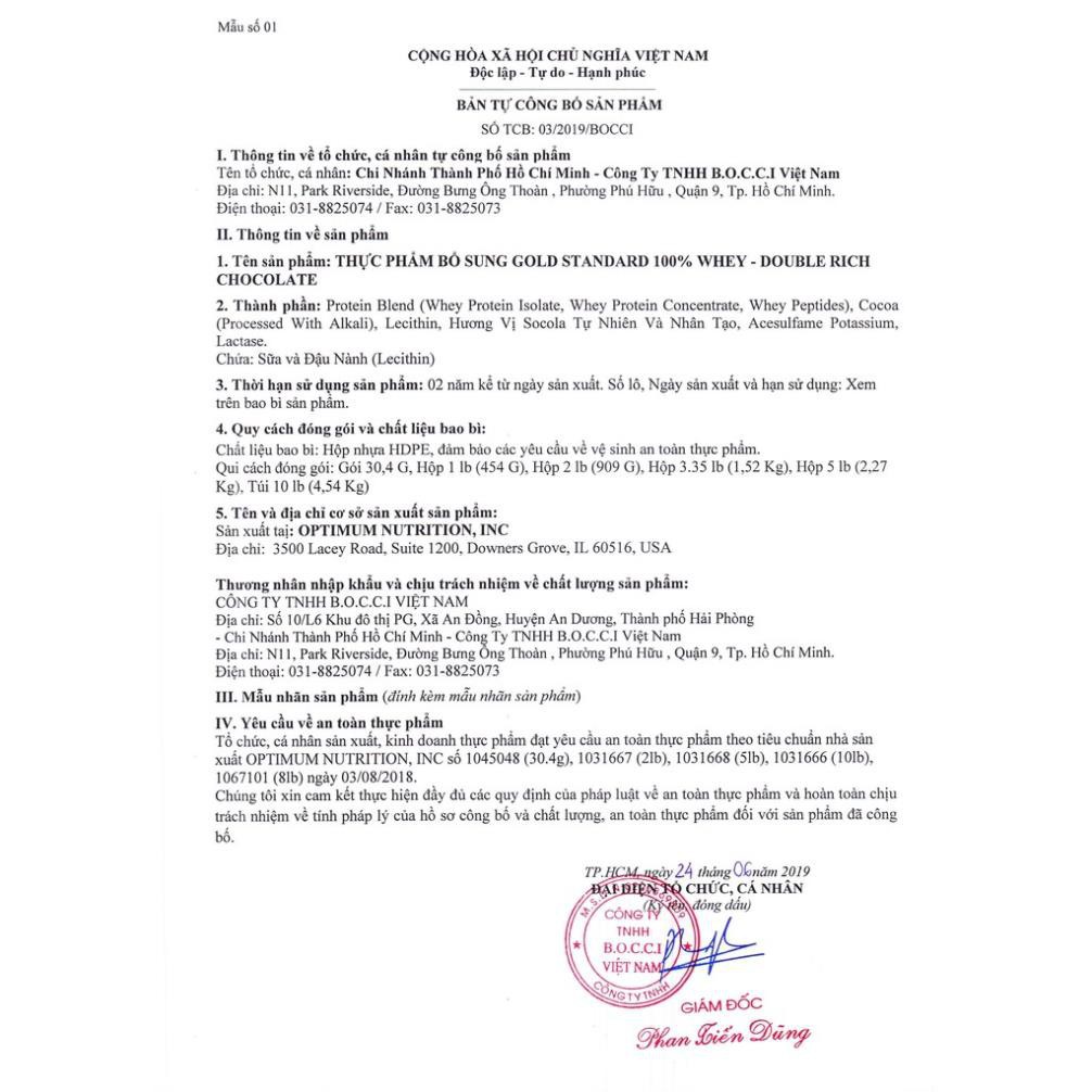 Sữa Tăng Cơ On 100% WHEY GOLD 2lbs