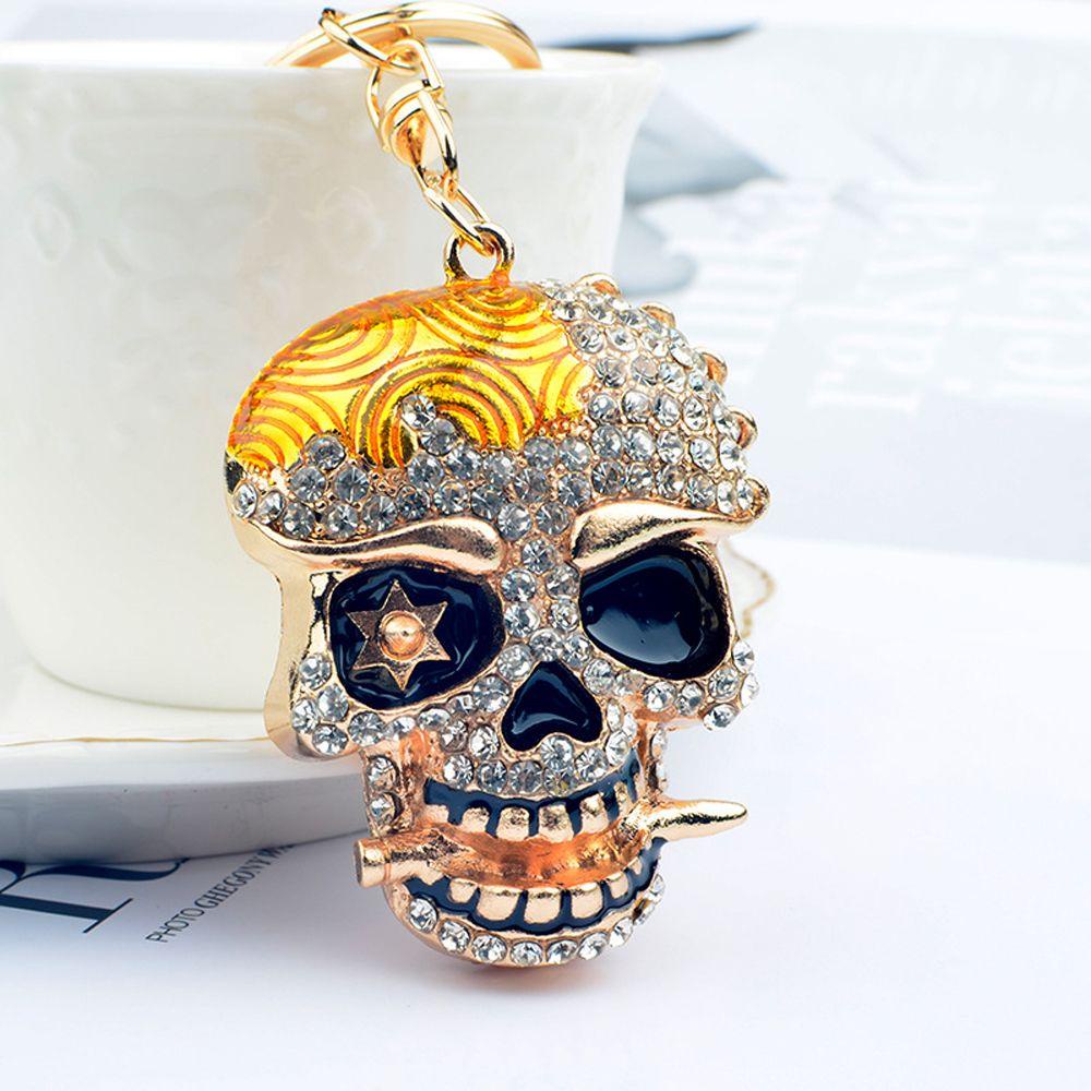 DARNELL Móc Khóa Hình Đầu Lâu Tráng Men Độc Đáo