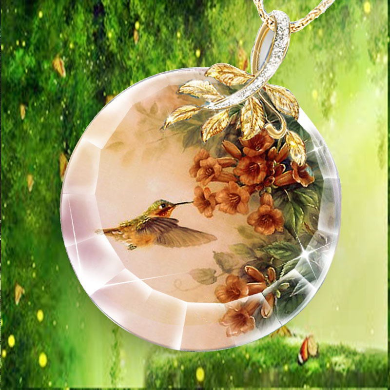 Vòng cổ Mặt Đá Pha Lê Tự Nhiên Mới